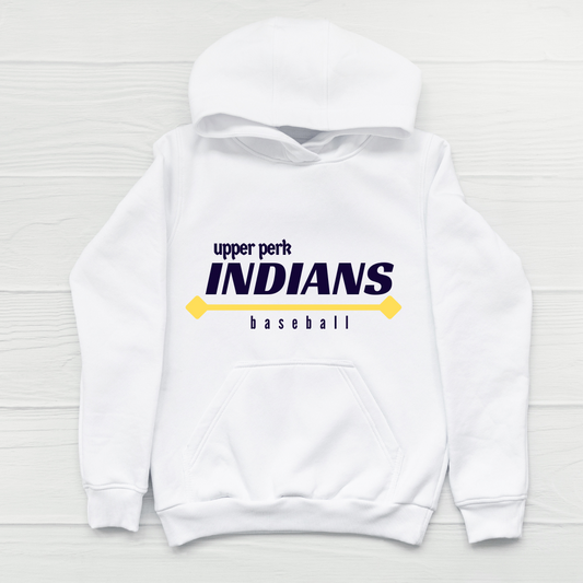 Upper Perk Baseball White Hoodie