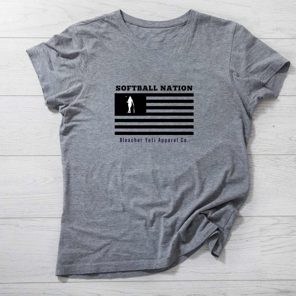 Softball Nation Grey Tee
