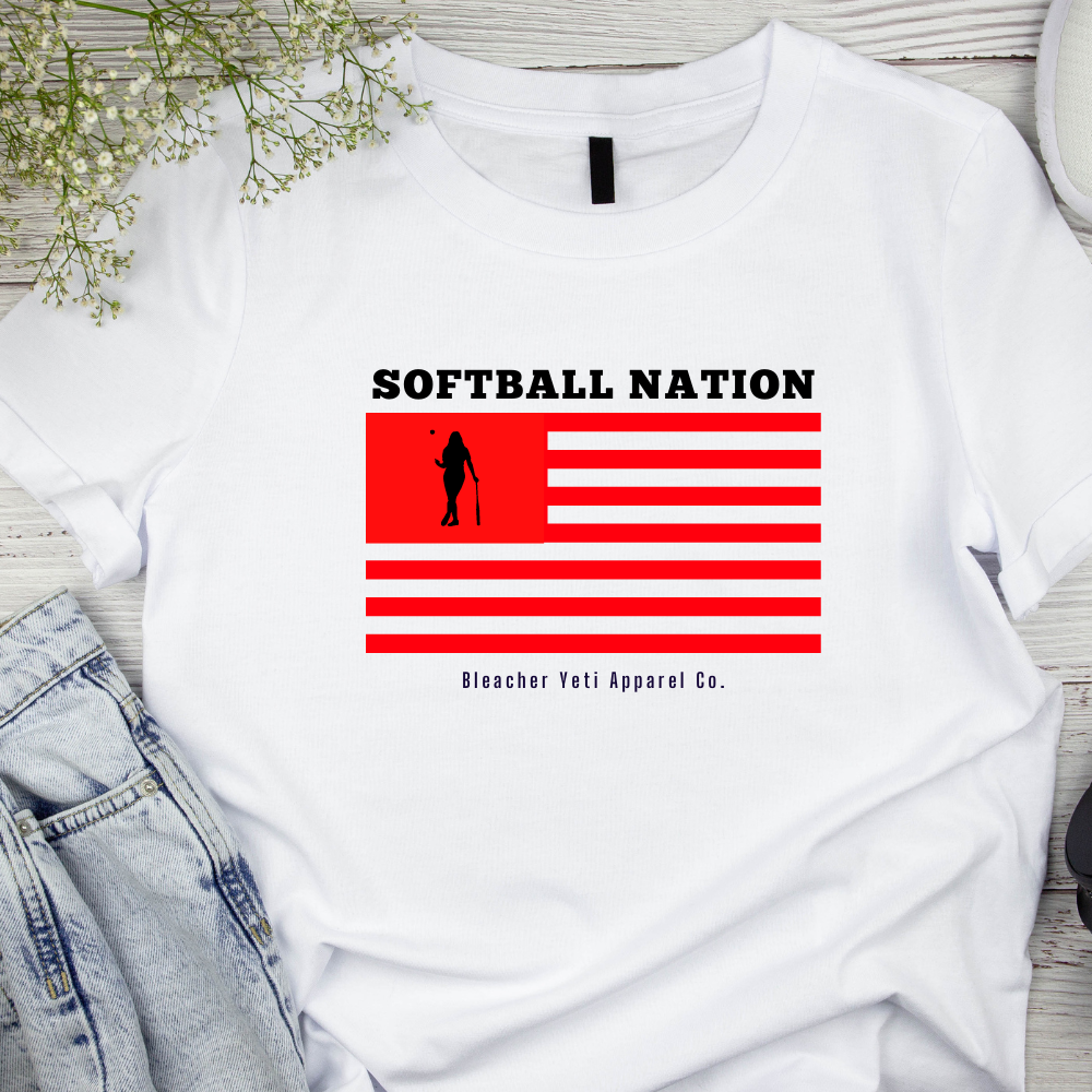 Softball Nation White Tee