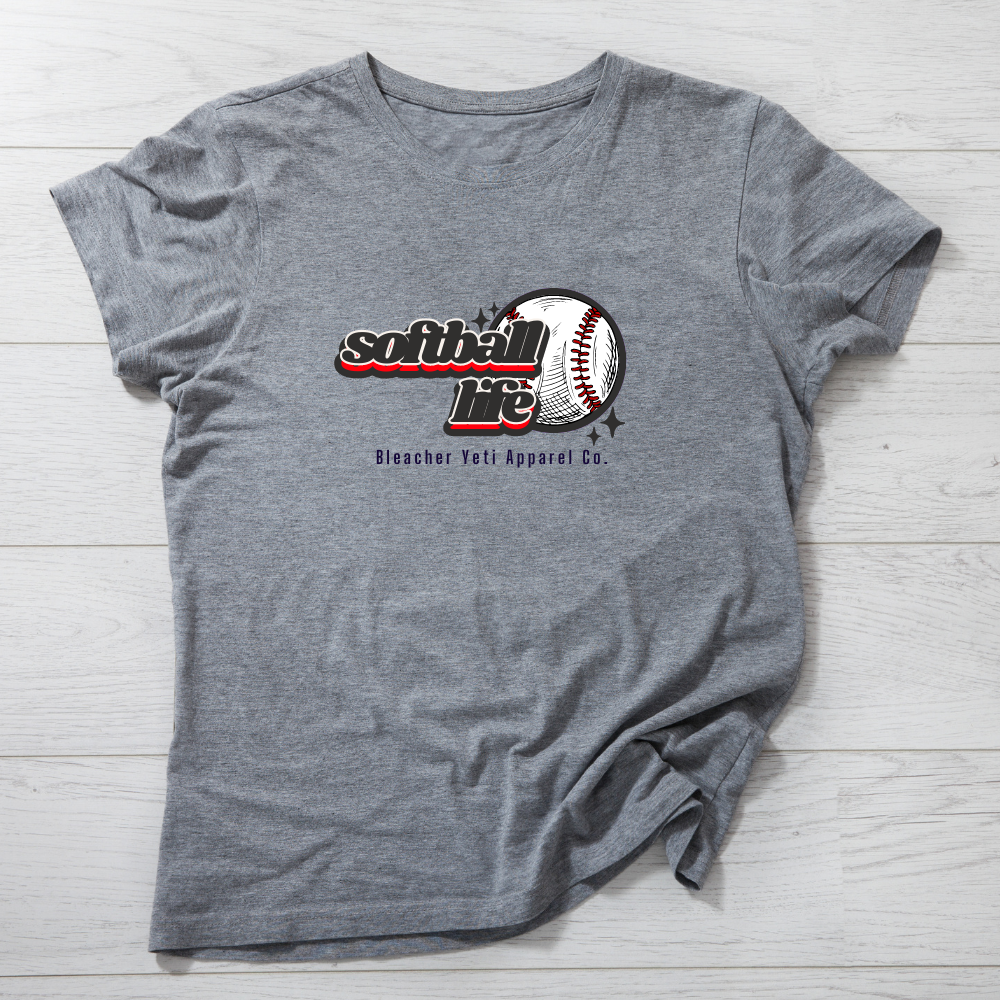Softball Life Grey Tee