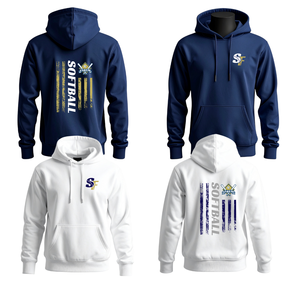 SFYAL Unisex Hoodie Patriot Back Print Baseball/Softball