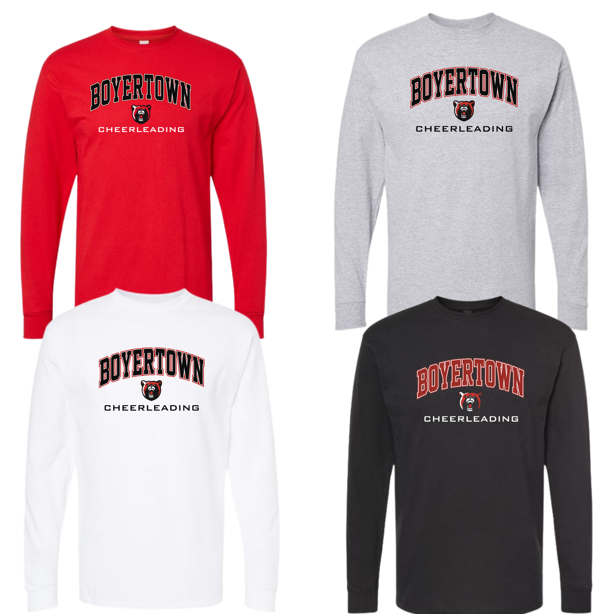 Bear Cheer Unisex LS Cotton Tee - Boyertown Arch