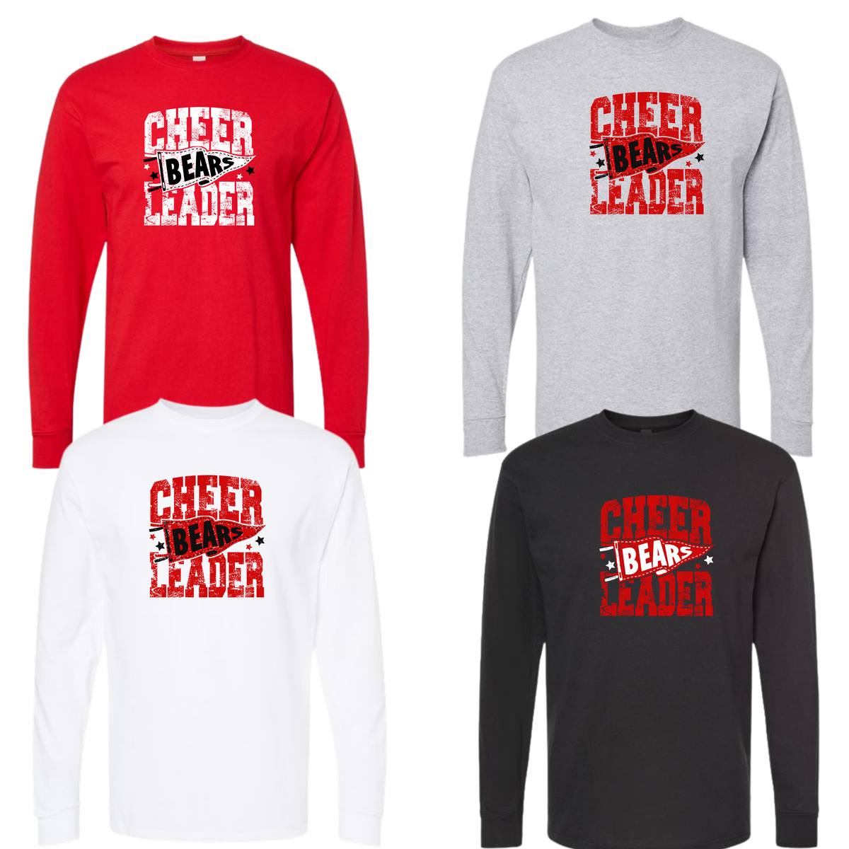 Bear Cheer Unisex LS Cotton Tee - Cheer Leader