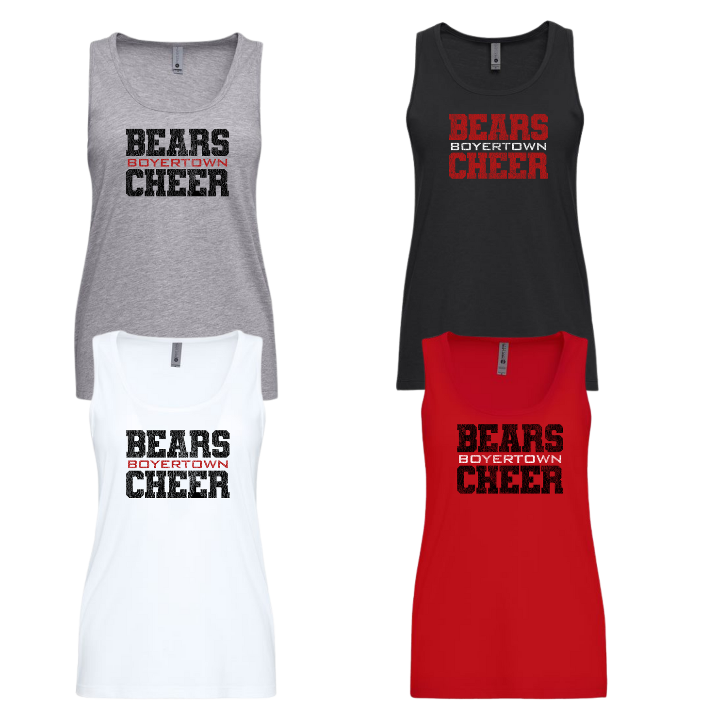 Bear Cheer Ladies Cotton Tank Top - Bears Stacked