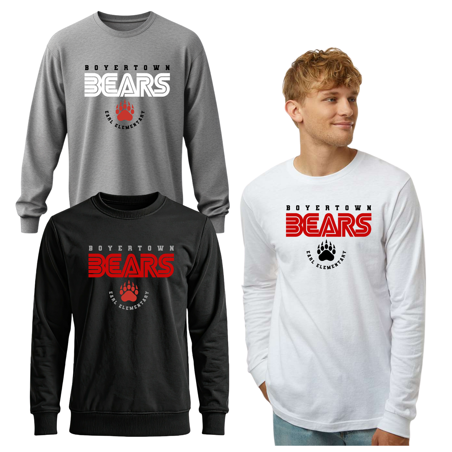 Earl Elementary Unisex Long Sleeve Cotton Tee BEARS