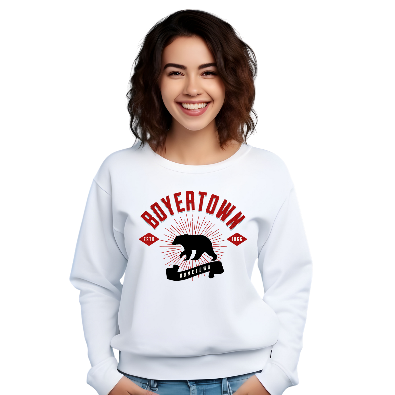 BYA-Boyertown Hometown Crewneck White