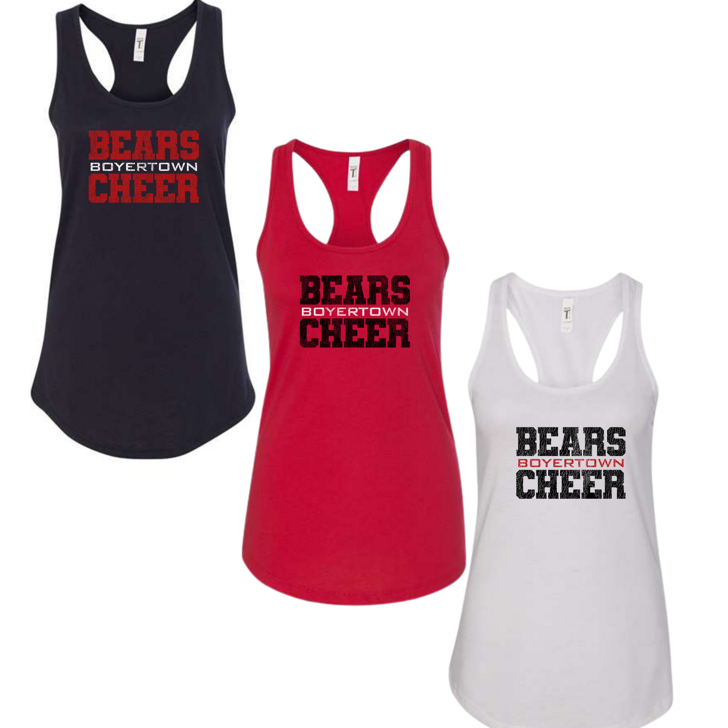 Bears Cheer Ladies Racerback Tank - CHEER Stacked