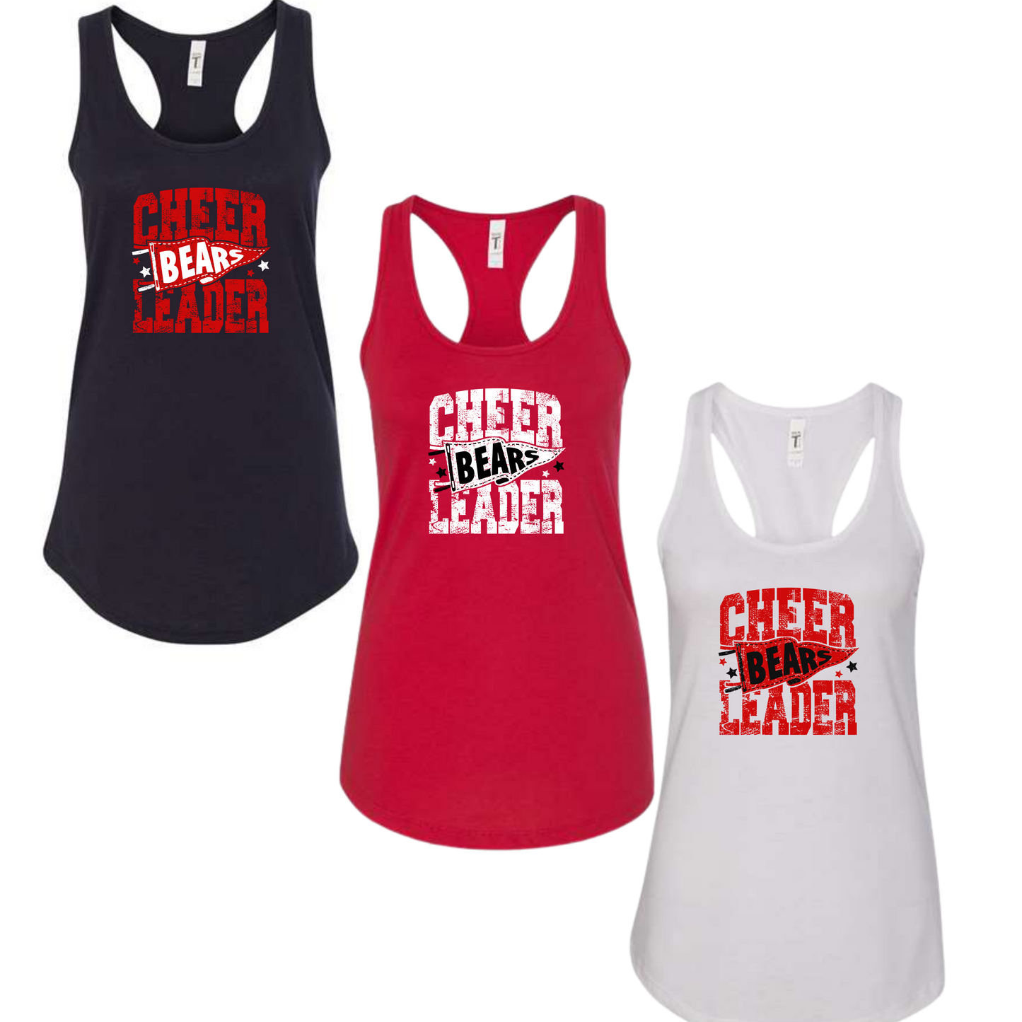 Bears Cheer Ladies Racerback Tank - CHEER LEADER