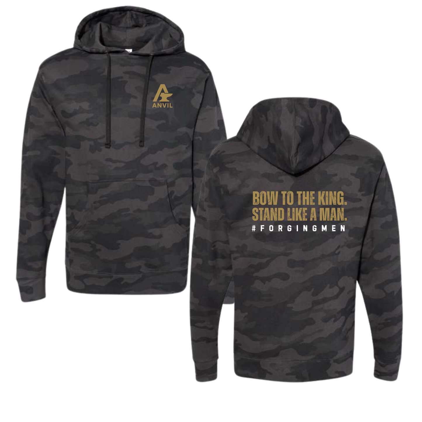 Anvil Black Camo Unisex Hoodie Back Print
