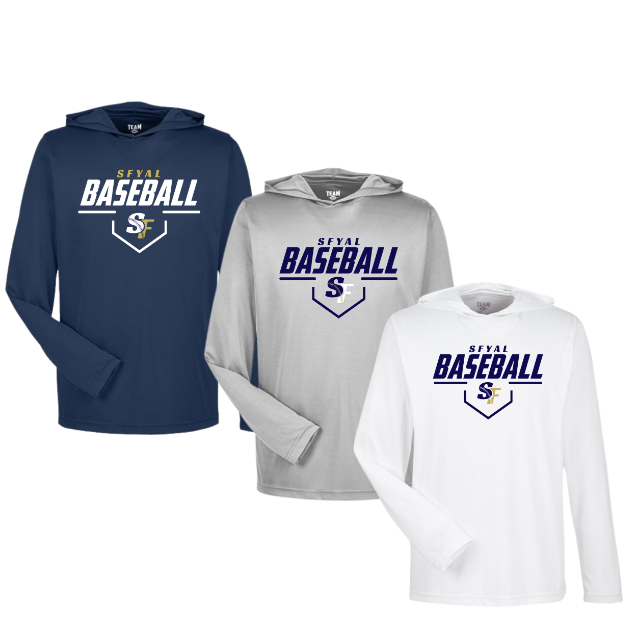 SFYAL Long Sleeve Hooded Performance Level Up ( Softball/Baseball)