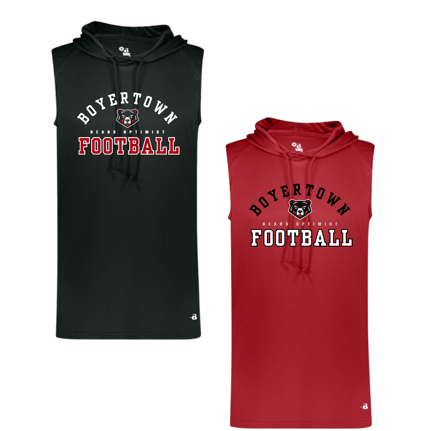 Boyertown Optimist Football Sleeveless Training Tee With Hood - Cover 1