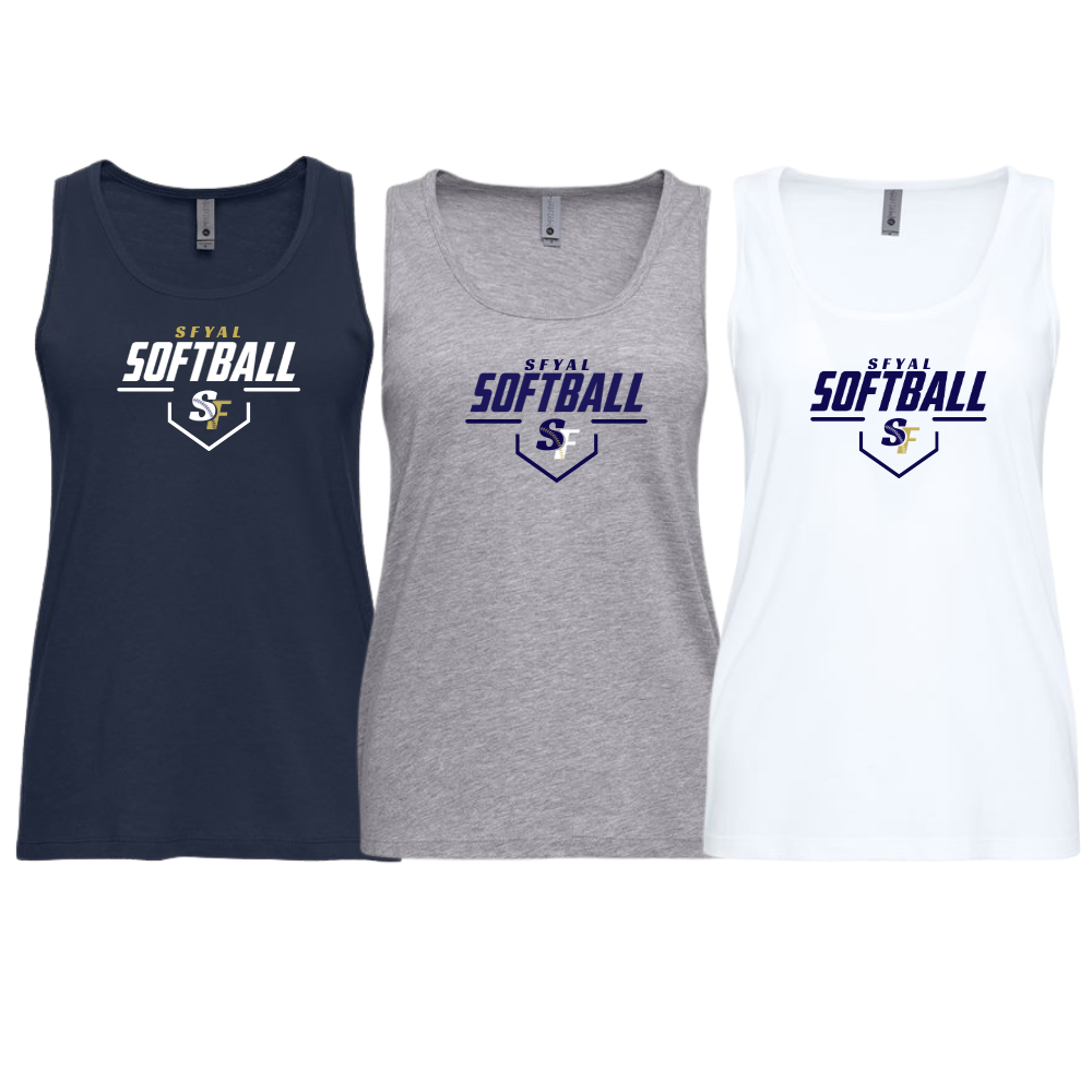 SFYAL Ladies Cotton Tank Level Up Baseball/Softball