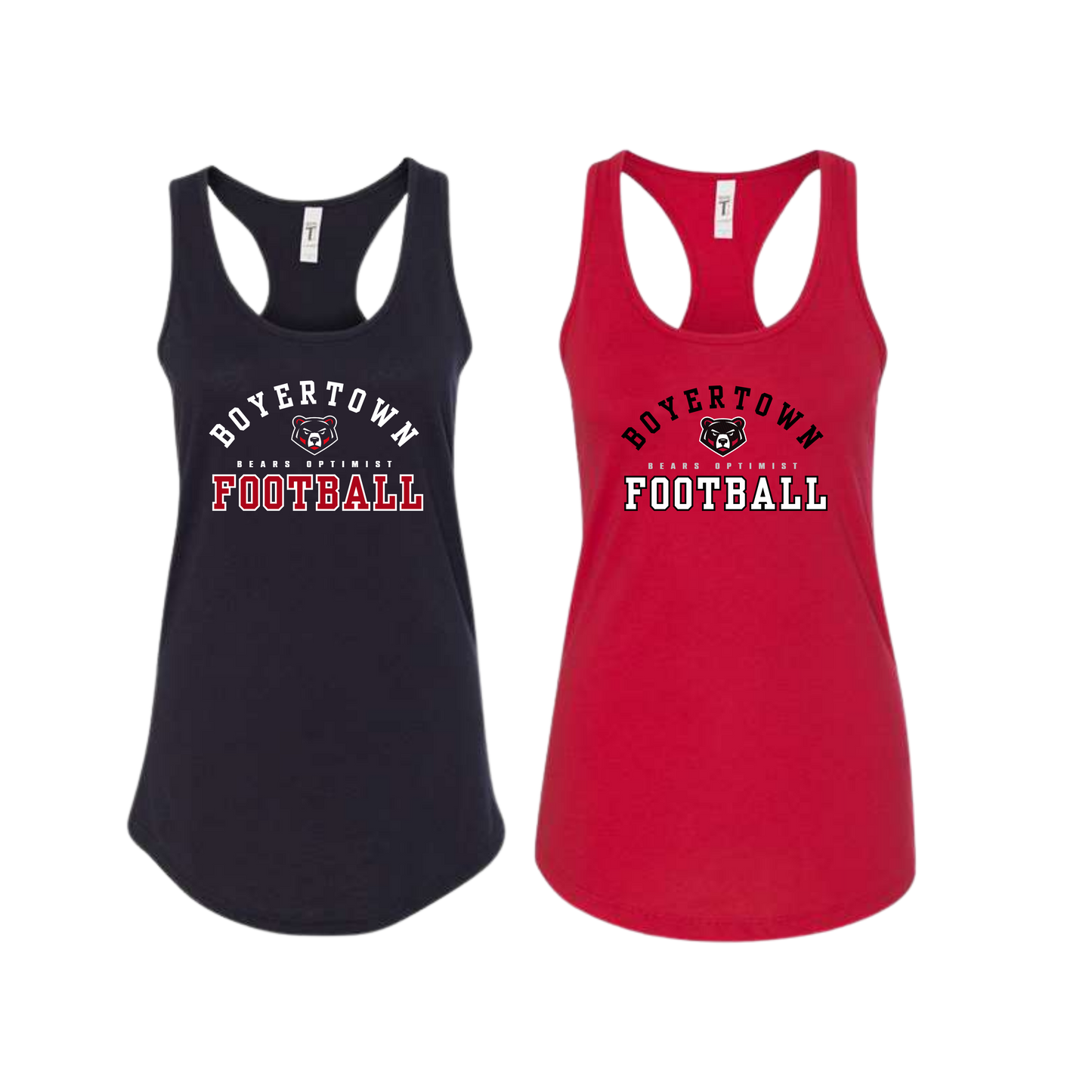 Boyertown Optimist Football Ladies Racerback Tank - Cover 1