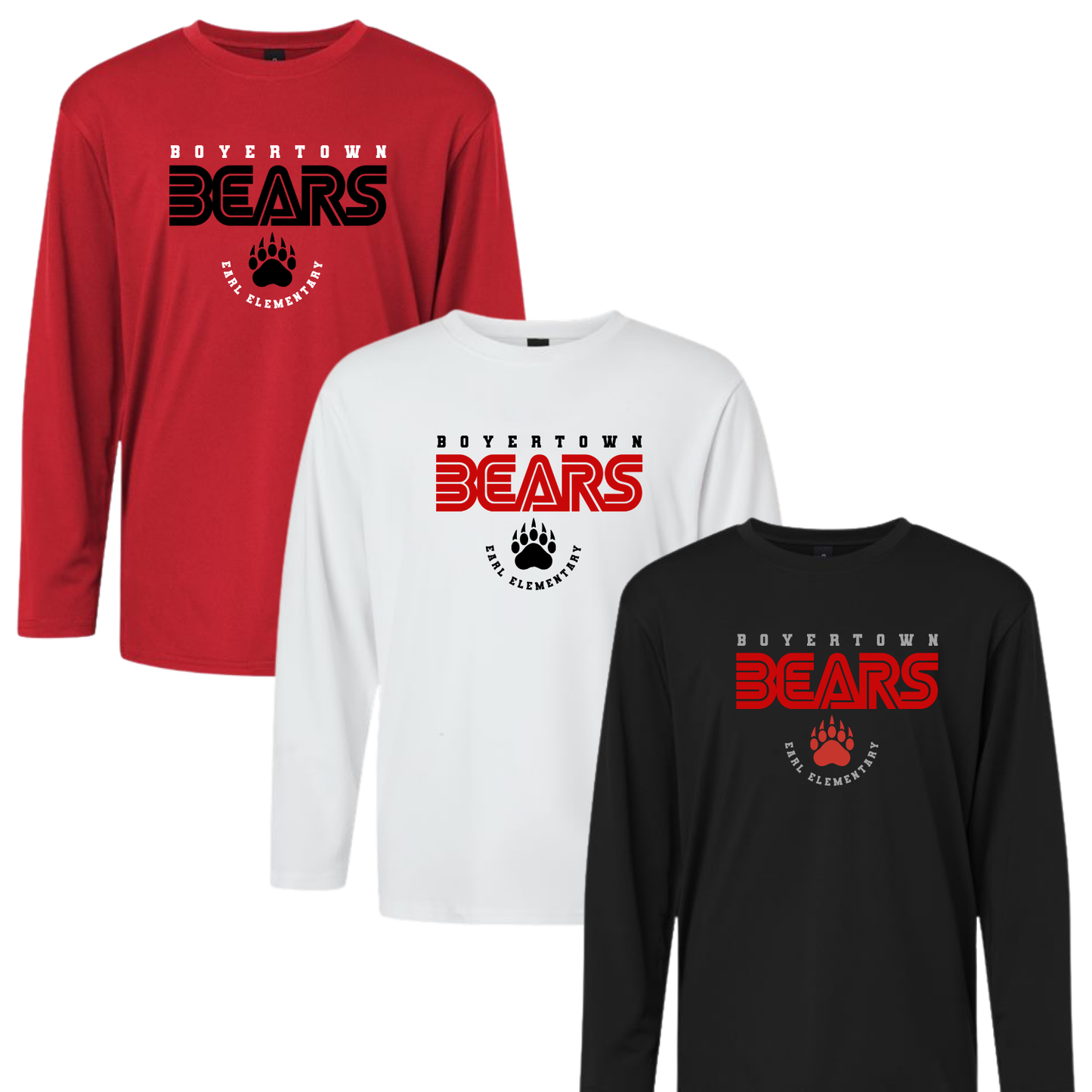 Earl Elementary Unisex Long Sleeve Performance Tee BEARS