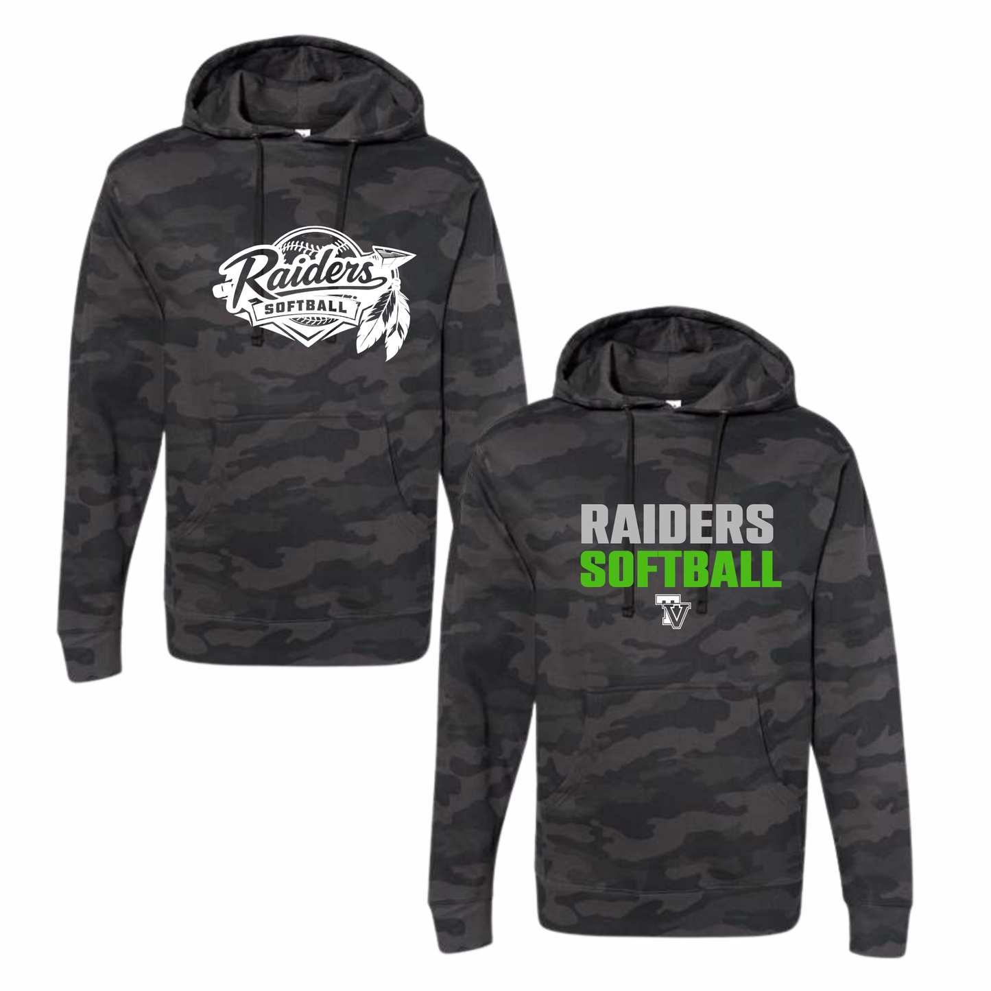 Twin Valley Lightweight Unisex Black Camo Hoodie