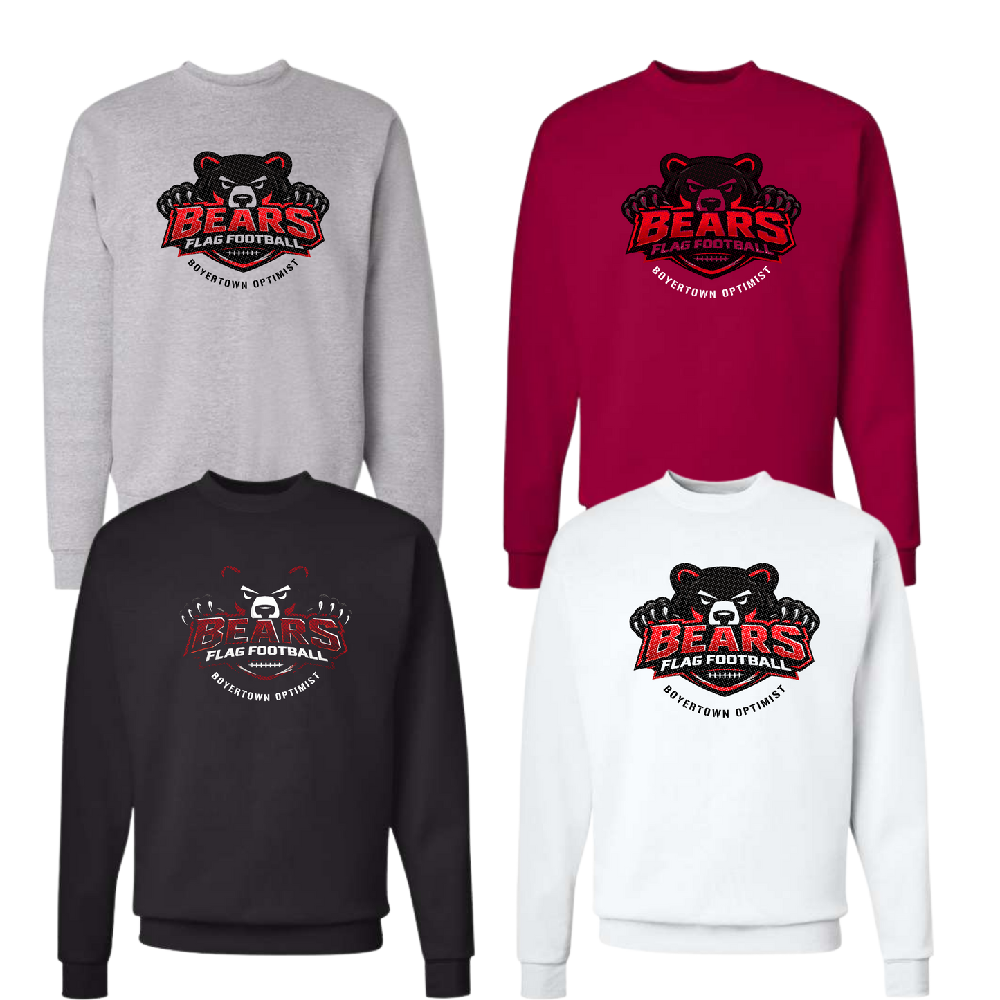 Boyertown Optimist Flag Football Unisex Crewneck Sweatshirt - Attack