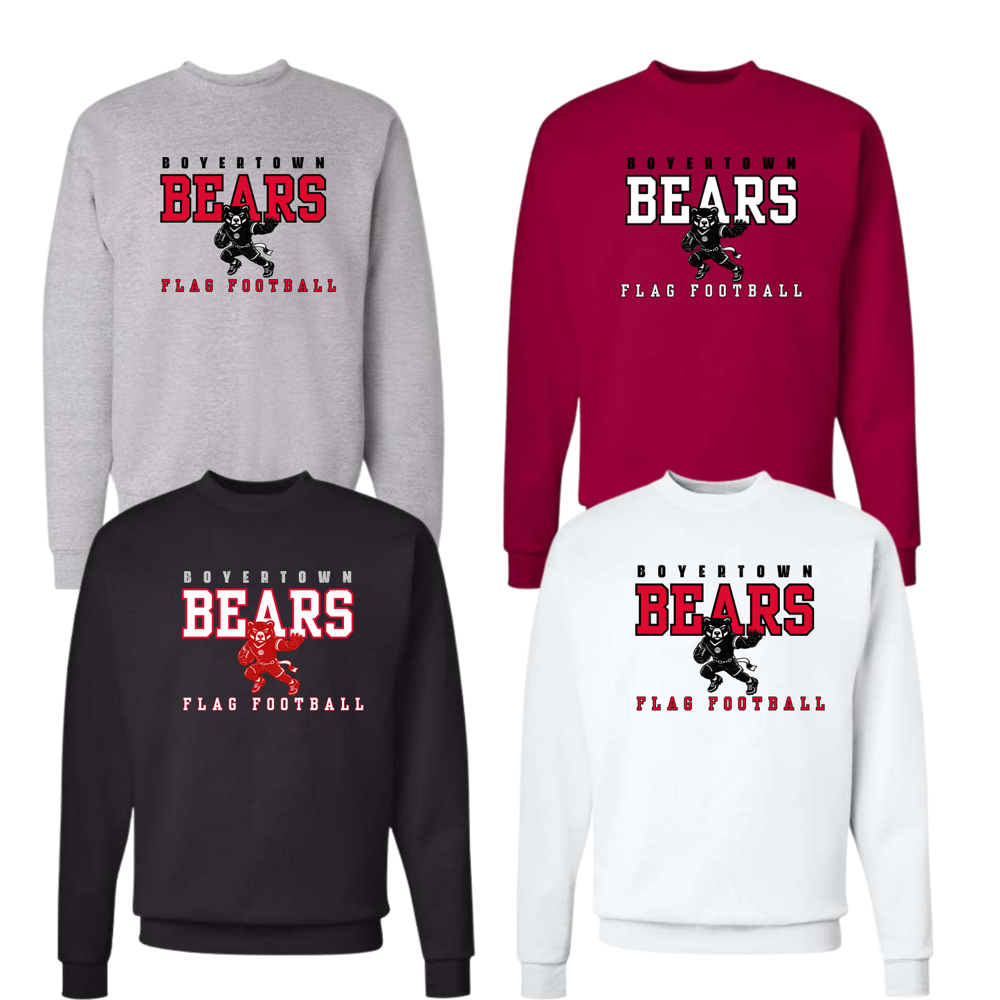 Boyertown Optimist Flag Football Unisex Crewneck Sweatshirt - Bold Bears