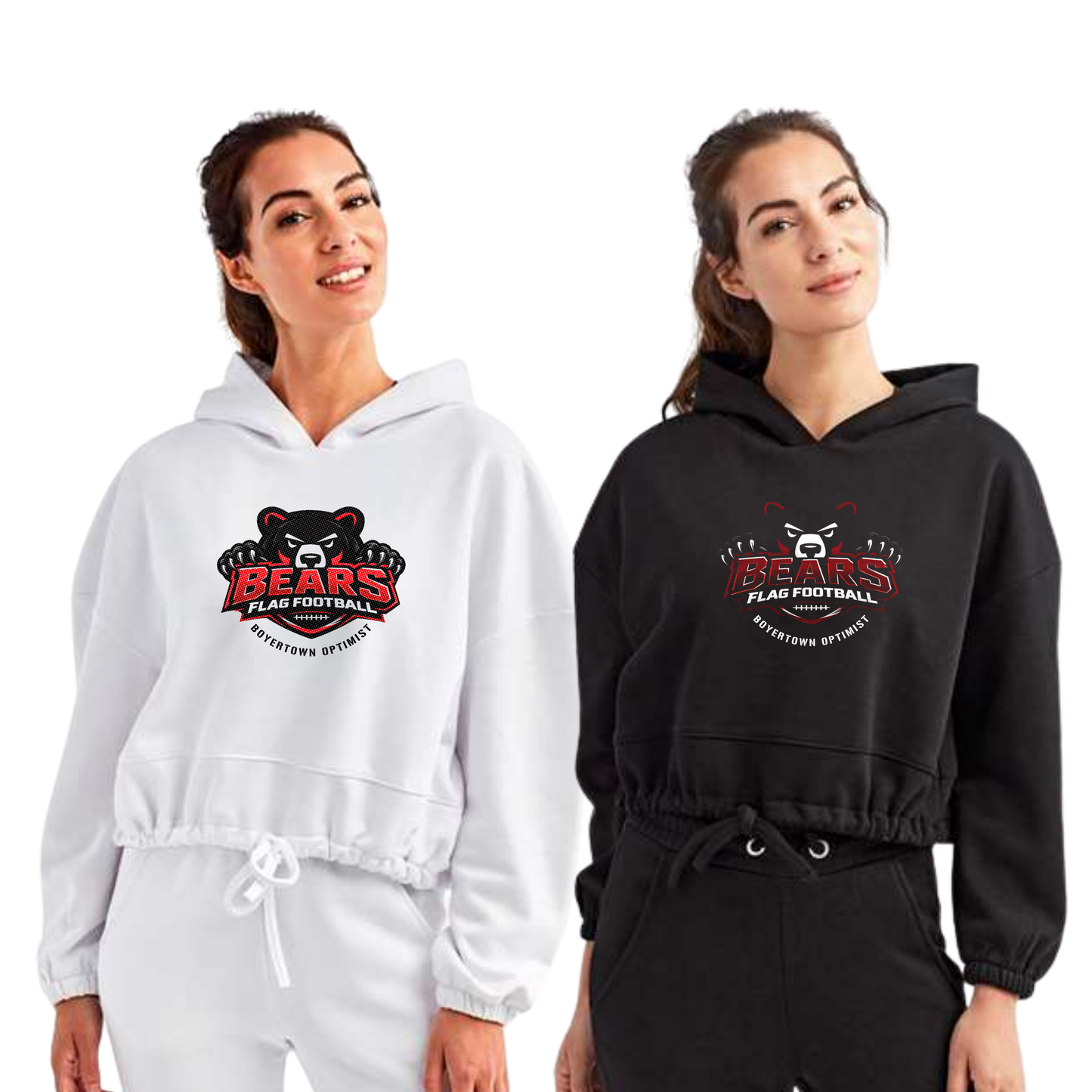 Boyertown Optimist Flag Football Ladies Cropped Hoodie