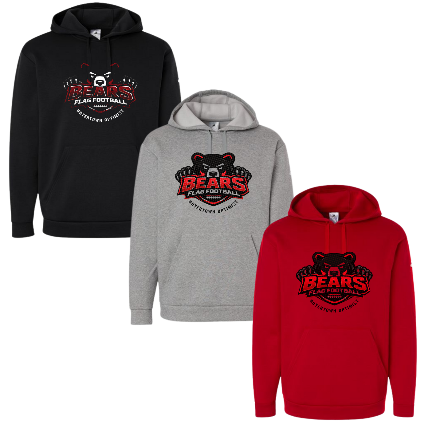 Boyertown Optimist Flag Football Mens & Womens Adidas Hoodie - Attack