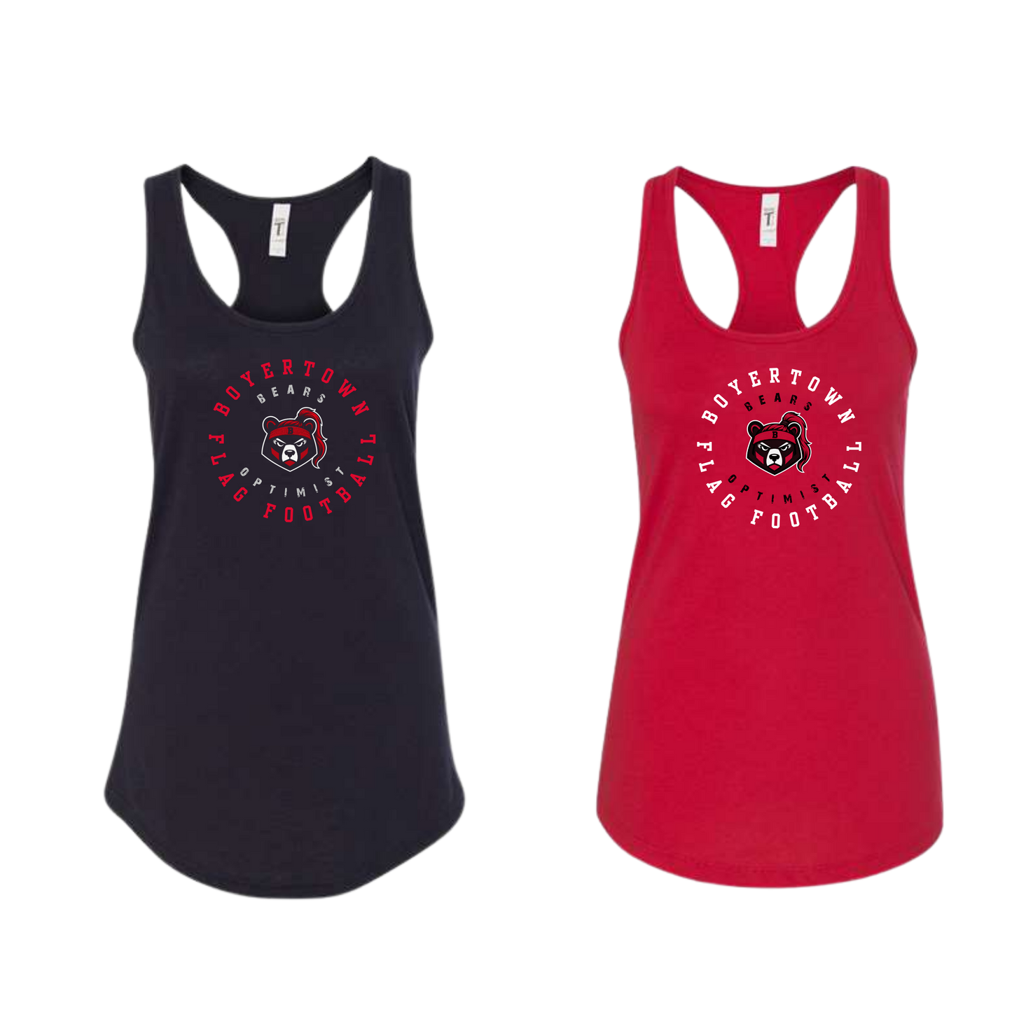Boyertown Optimist Flag Football Ladies Racerback Tank - Huddle Up Girls