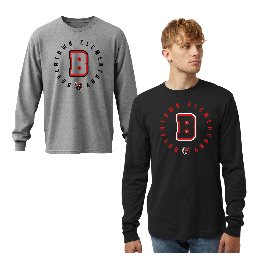 BES Unisex LS Cotton Tee Circle