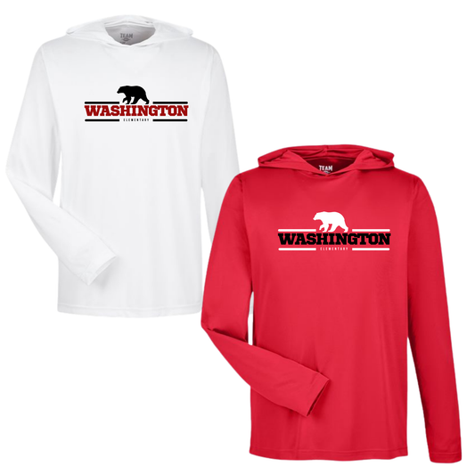 Washington Elementary LS Performance Tee With Hood Big Bear