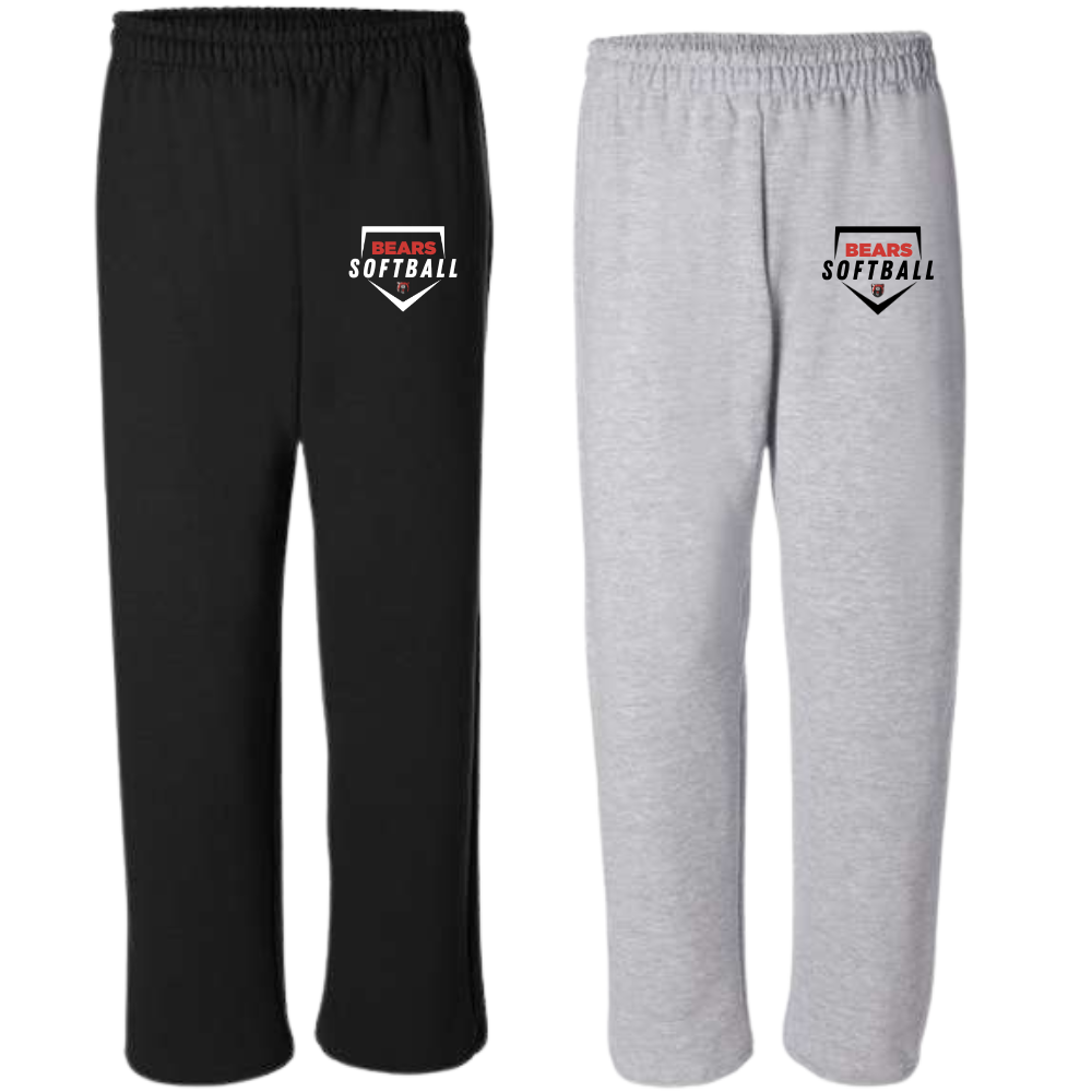 Bear Softball Open Bottom Unisex Sweats
