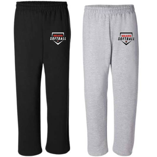 Bear Softball Open Bottom Unisex Sweats