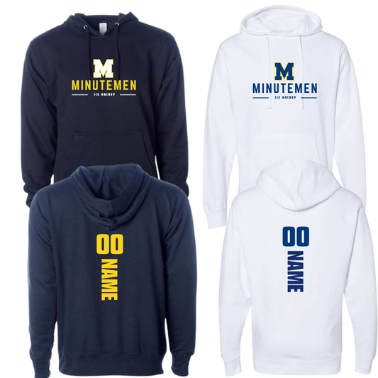 Minutemen Unisex Hoodie Campus Custom Name & Number Spine Print