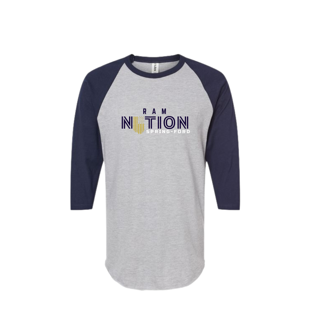 SF Ram Nation 3/4 Sleeve Baseball Style Tee