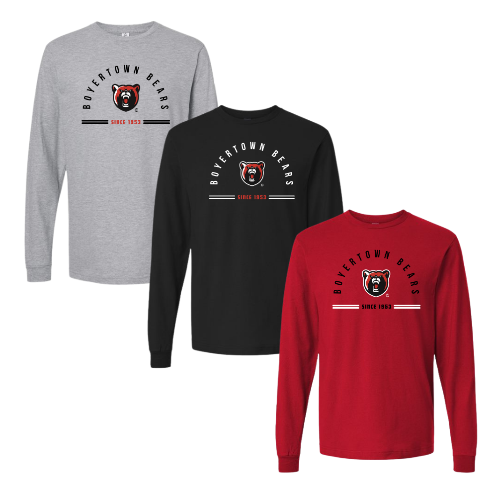 NHUF Long Sleeve Unisex Cotton Tee Bears Arch