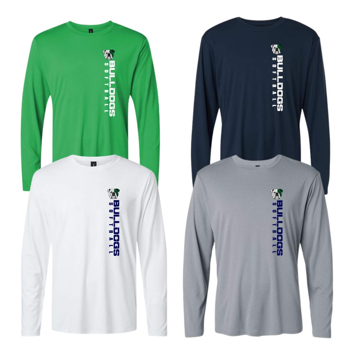 Lady Bulldogs Unisex Long Sleeve Performance Tee - Vertical