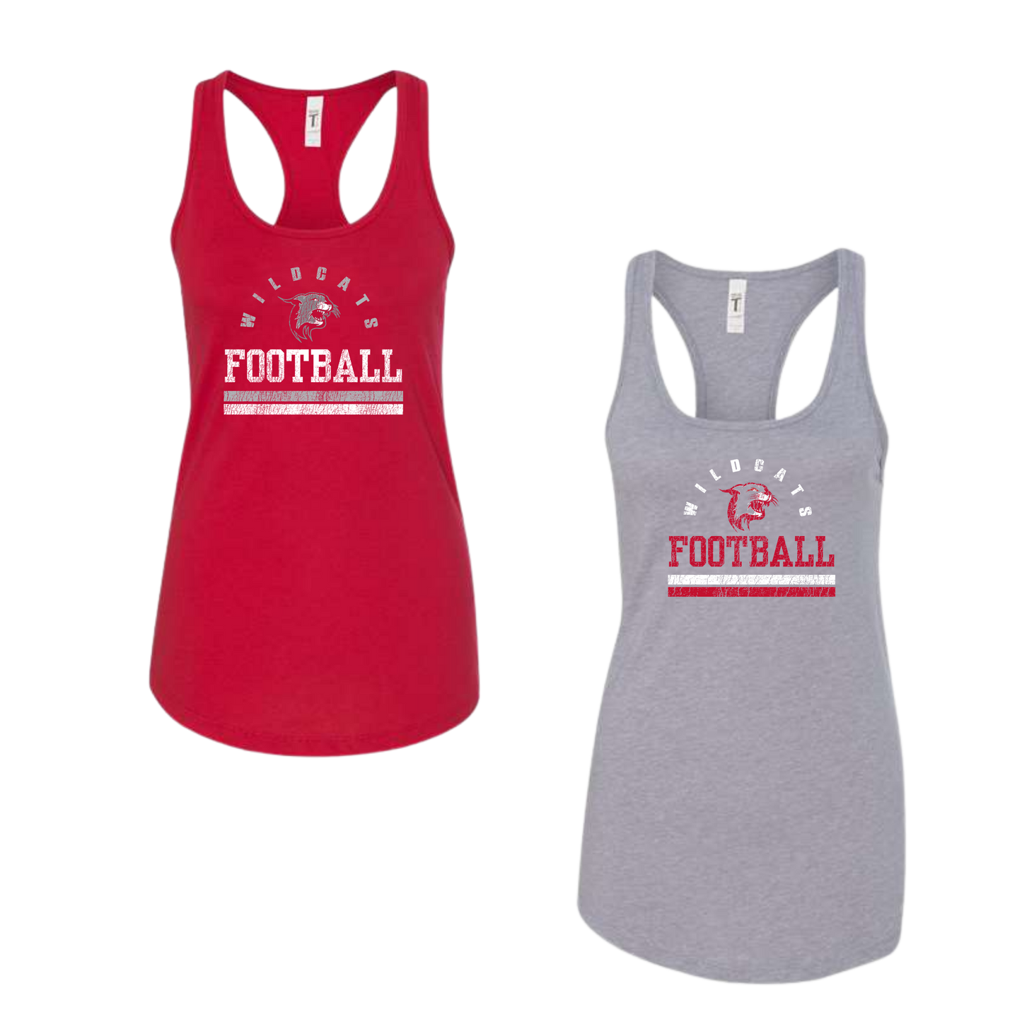 OJR Wildcats Football Ladies Racerback Tank - Weathered