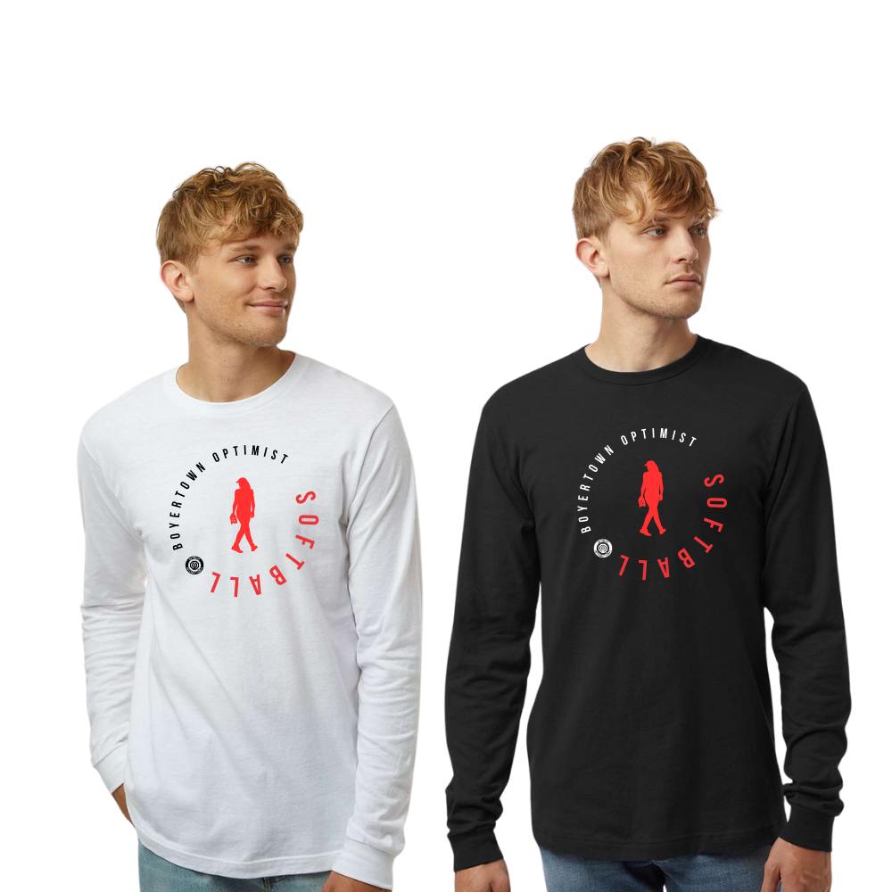 Boyertown Optimist Softball Adult Unisex LS Cotton Tee Rival