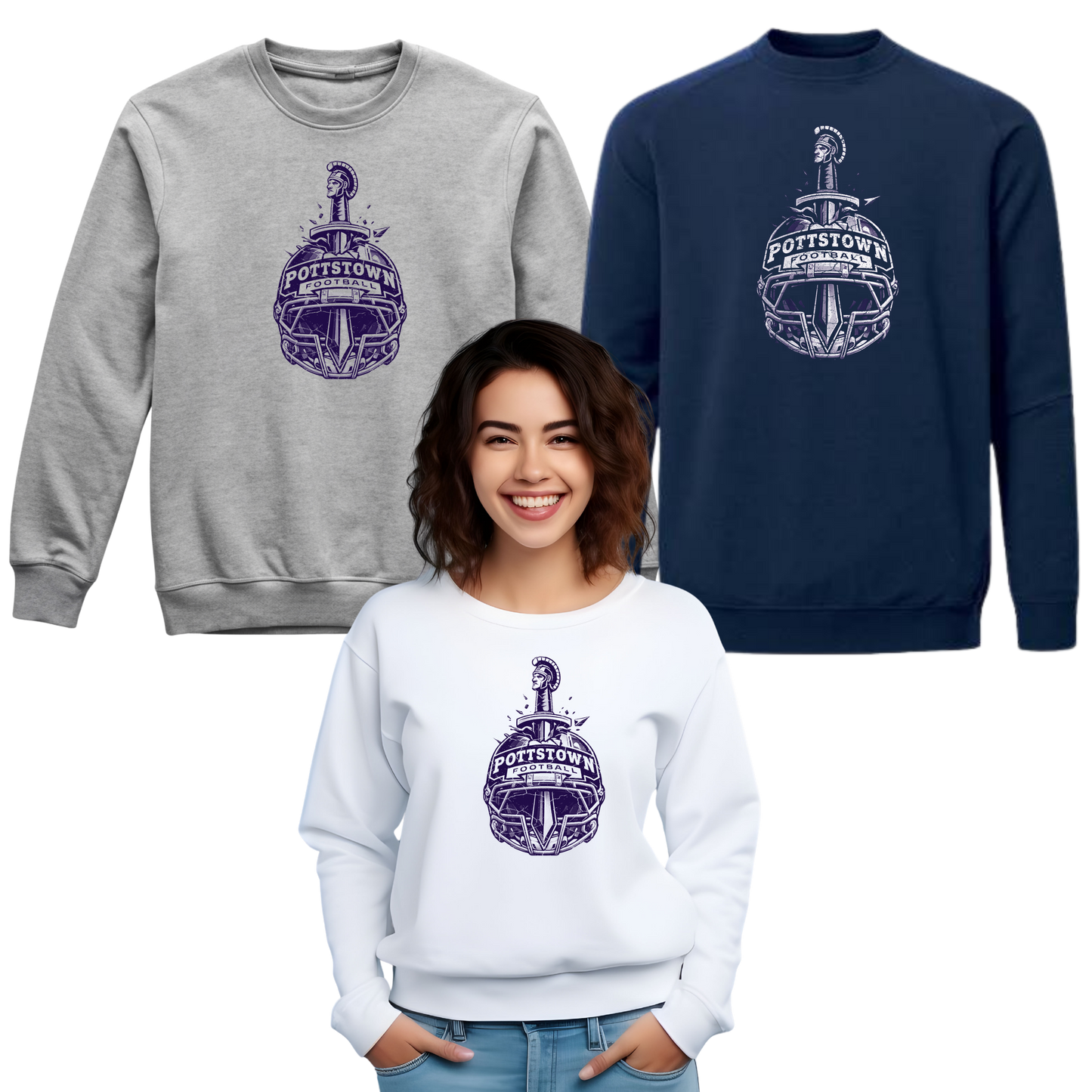 Pottstown Trojans Football Unisex Crewneck - No Mercy