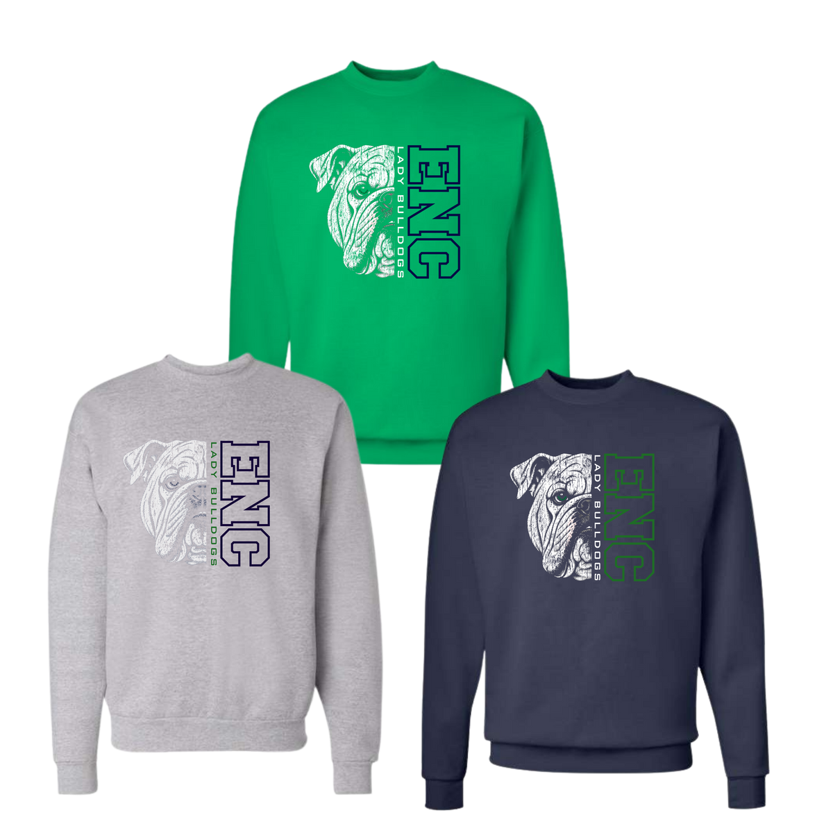 Lady Bulldogs Unisex Crewneck - Half