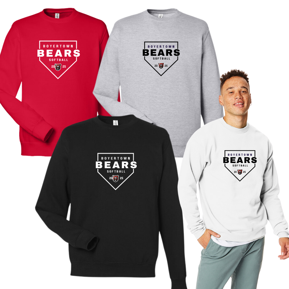 Bears Softball Unisex Crewneck Varsity