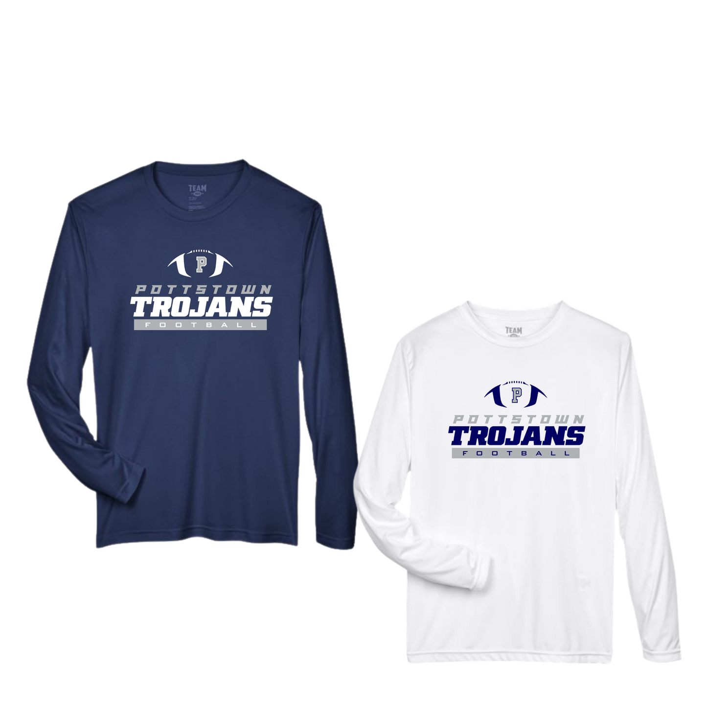 Pottstown Trojans Football Long Sleeve Dri Fit Tee Campus