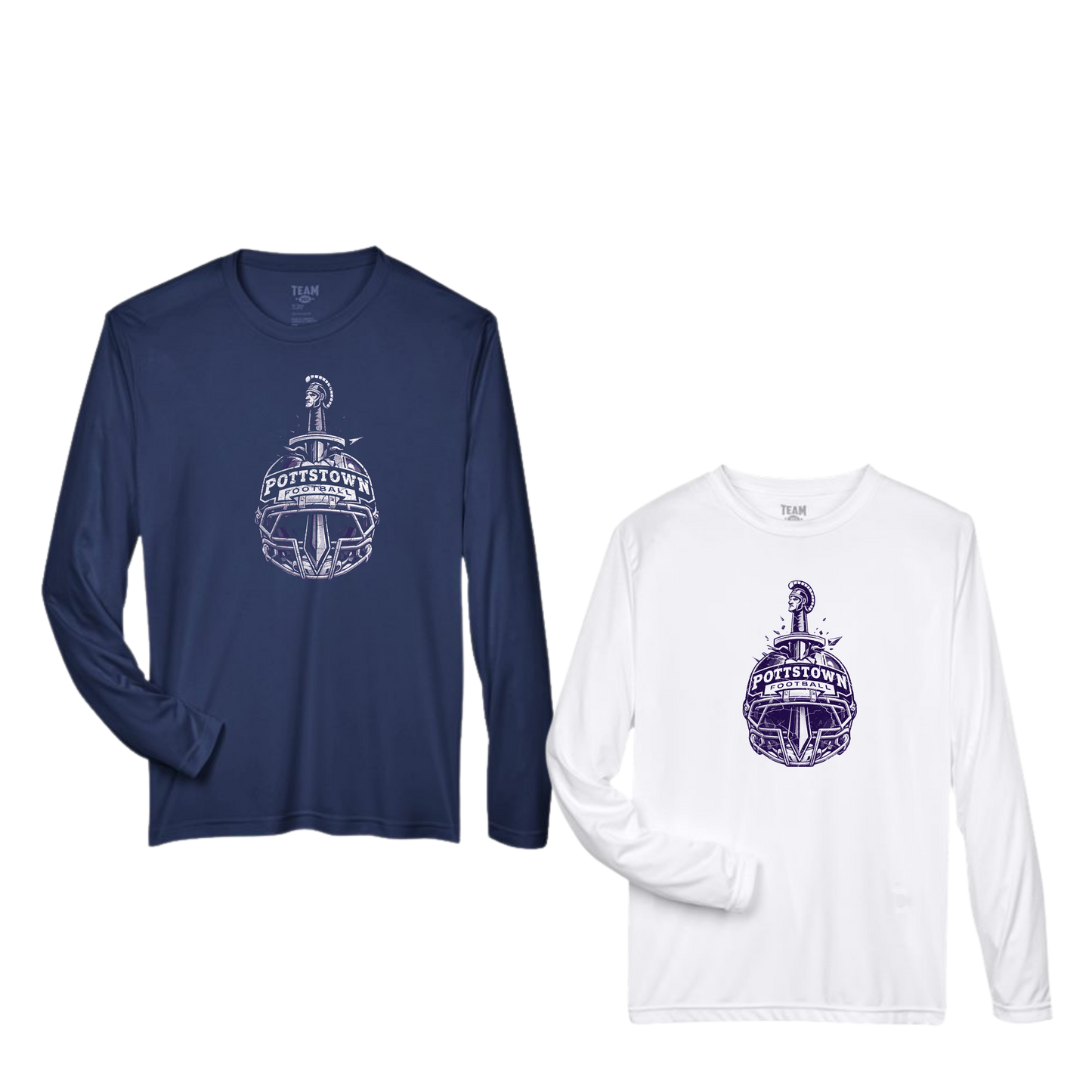 Pottstown Trojans Football Long Sleeve Dri Fit Tee No Mercy
