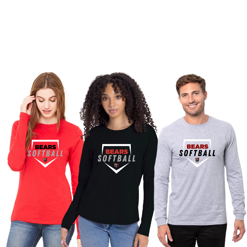 Bears Softball LS Unisex Cotton Tees Foul