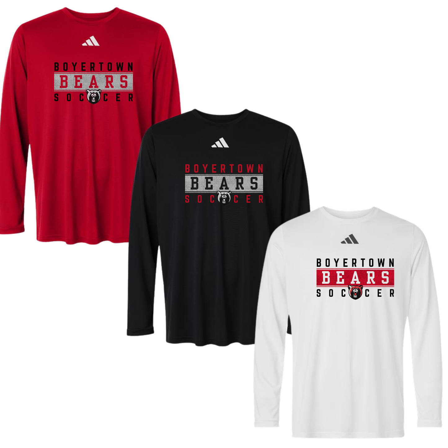 Boyertown Boys Soccer Adidas Pregame Long Sleeve Tee - Striker