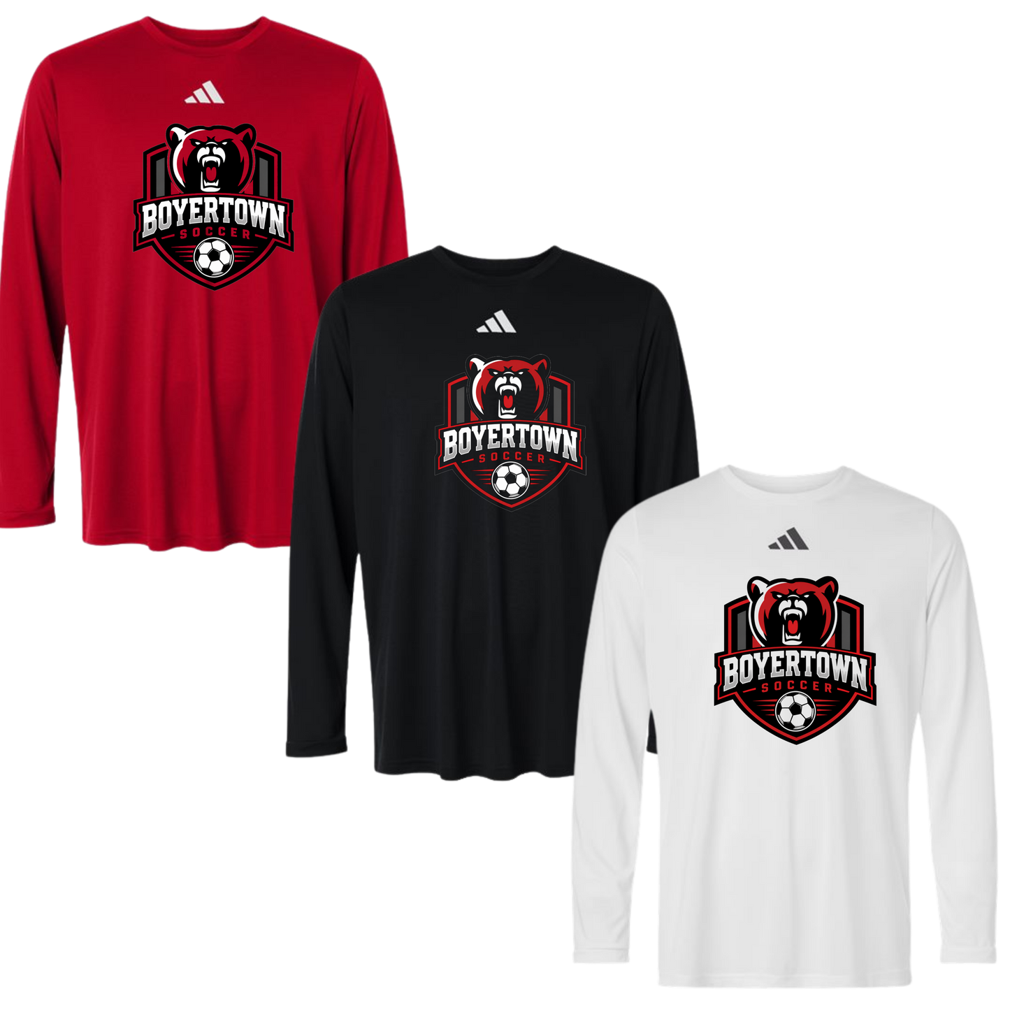 Boyertown Boys Soccer Adidas Pregame Long Sleeve Tee - Icon