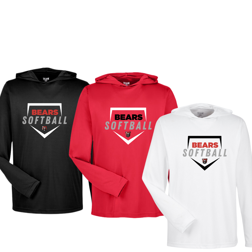 Bears Softball LS Performance Hooded Tee Foul