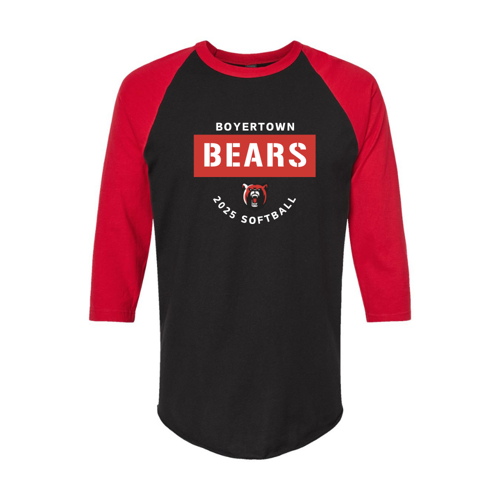 Bears Softball 3/4 Sleeve Baseball Style Tee Unite
