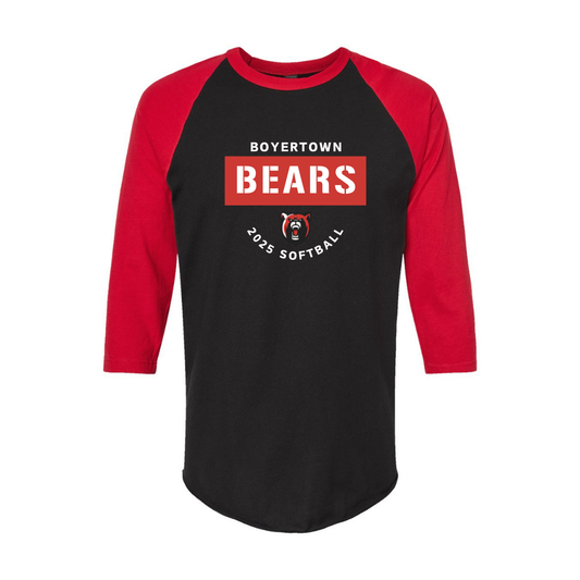 Bears Softball 3/4 Sleeve Baseball Style Tee Unite