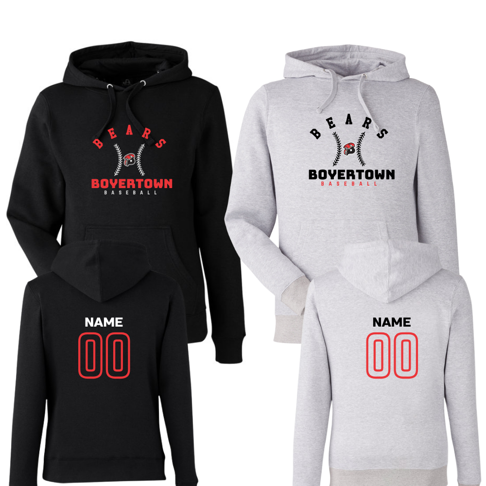 Boyertown Travel Baseball Custom Name & Number Hoodie Curve