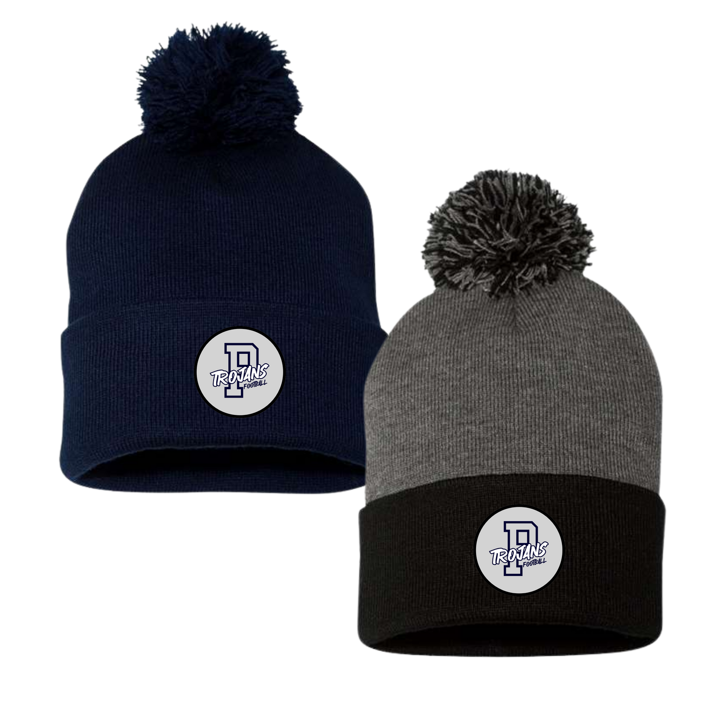 Pottstown Trojans Football Beanie W/Pom Pom