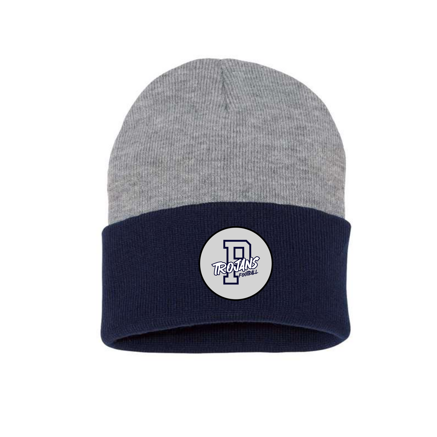 Pottstown Trojans Football Beanie Navy/Heather Grey