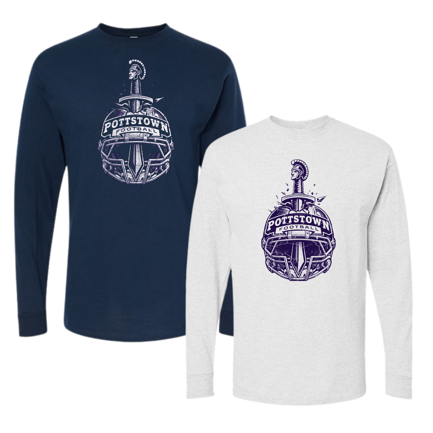 Pottstown Trojans Football LS Cotton Tee - No Mercy