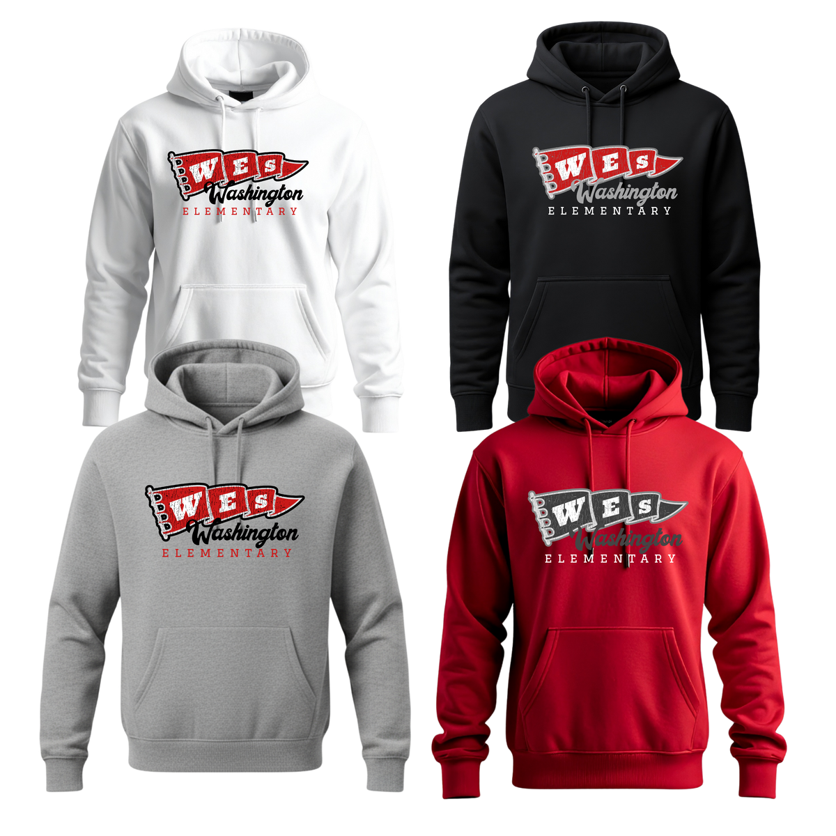 Washington Elem Unisex Hoodie WES Pennant